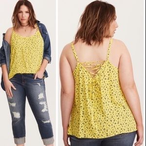 Torrid yellow floral summer top